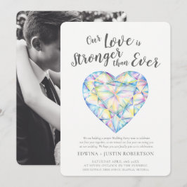 liefde sterke diamant waterverf na bruiloft kaart