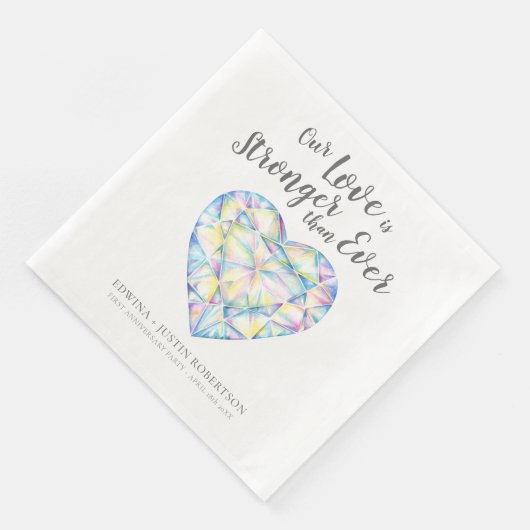 Liefde sterke diamantwaterverf na bruiloft servet (Hoek)