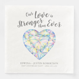 Liefde sterke diamantwaterverf na bruiloft servet