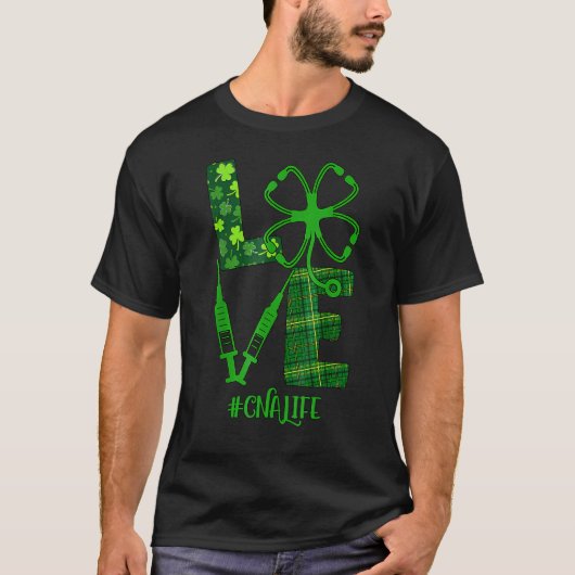 Liefde Stethoscoop Spuit Kan St Patrick S Day T-shirt (Voorkant)