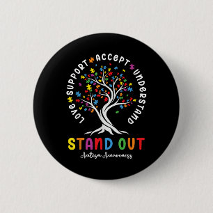 Liefde Steun Accepteer Begrijp Autisme Bewustzijn  Ronde Button 5,7 Cm
