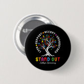 Liefde Steun Accepteer Begrijp Autisme Bewustzijn  Ronde Button 5,7 Cm (Voorkant /achterkant)