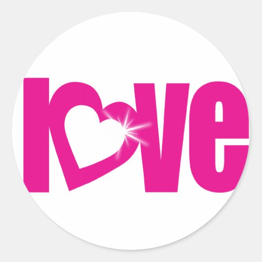 Liefde sticker roze (Voorkant)