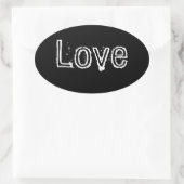 Liefde Sticker- Zwart2 Ovale Sticker (Tas)