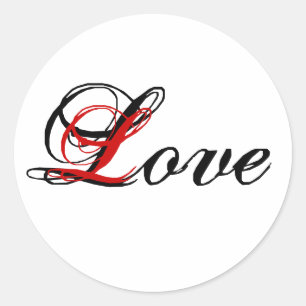 Liefde Sticker Zwart Rood en Wit