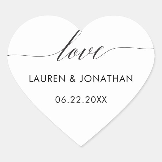 Liefde Stickers, bruiloft gunst Stickers, bruiloft Hart Sticker (Voorkant)