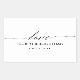 Liefde Stickers, bruiloft gunst Stickers, bruiloft Rechthoekige Sticker