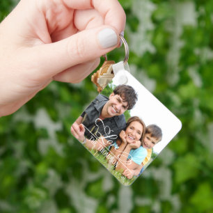 Liefde Stijlvolle familie Foto gepersonaliseerd El Sleutelhanger