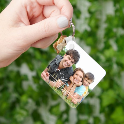 Liefde Stijlvolle familie Foto gepersonaliseerd El Sleutelhanger (Hand)