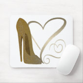 Liefde Stiletto Schoenkunst en hart Muismat (Met muis)