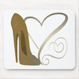 Liefde  Stiletto Schoenkunst en hart Muismat
