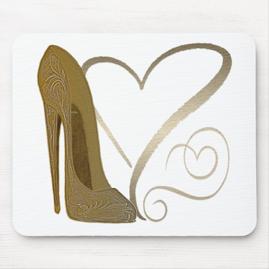 Liefde Stiletto Schoenkunst en hart Muismat (Voorkant)