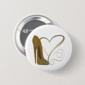 Liefde Stiletto Schoenkunst en hart Ronde Button 5,7 Cm (Voorkant /achterkant)