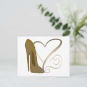 Liefde Stiletto Shoe en Hearts Briefkaart (Staand voorkant)