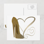 Liefde Stiletto Shoe en Hearts Briefkaart (Voorkant / Achterkant)