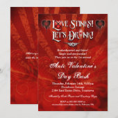 Liefde Stinks Lets Drink Anti Valentijnsdag Party Kaart (Voorkant / Achterkant)