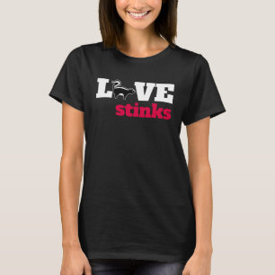 Liefde stinkt Skunk Dier Anti Valentijnsdag T-shirt