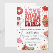 Liefde stinkt tegen Valentijnsdag Party Uitnodigin Kaart (Voorkant / Achterkant)