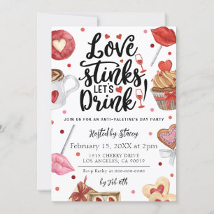 Liefde stinkt tegen Valentijnsdag Party Uitnodigin Kaart