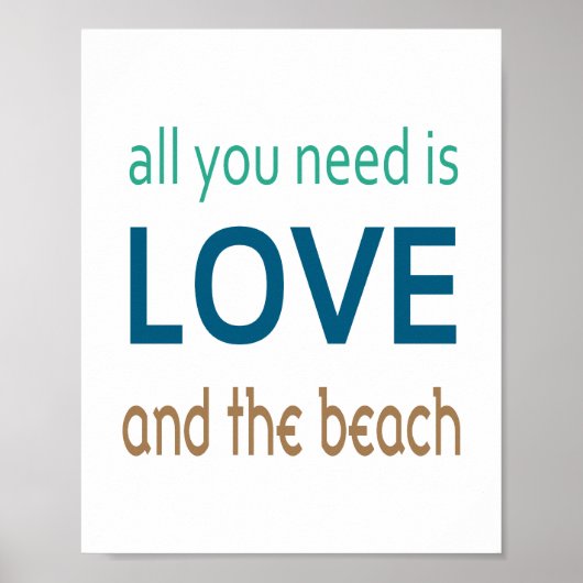 Liefde strand Poster (standaard lijst afbeelding g (Voorkant)
