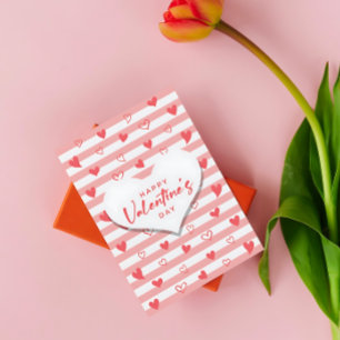 Liefde Streep Roze Cute Valentijnsdag Feestdagen Kaart