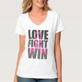 LIEFDE STRIJD WIN Borstkanker Overlevende T-shirt (Voorkant)