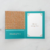 Liefde sturen en knuffels turquoise bruine foto kaart (Binnen)