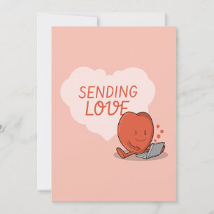 Liefde sturen – Hart op het toetsenbord Feestdagenkaart