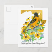 Liefde sturen Maryland Baltimore Oriole Bloemen Briefkaart (Voorkant / Achterkant)
