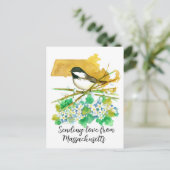 Liefde sturen Massachusetts Chickadee Mayflower Briefkaart (Staand voorkant)