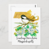 Liefde sturen Massachusetts Chickadee Mayflower Briefkaart (Voorkant / Achterkant)