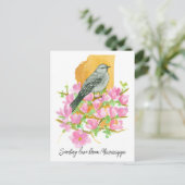Liefde sturen Mississippi Mockingbird Magnolia Briefkaart (Staand voorkant)