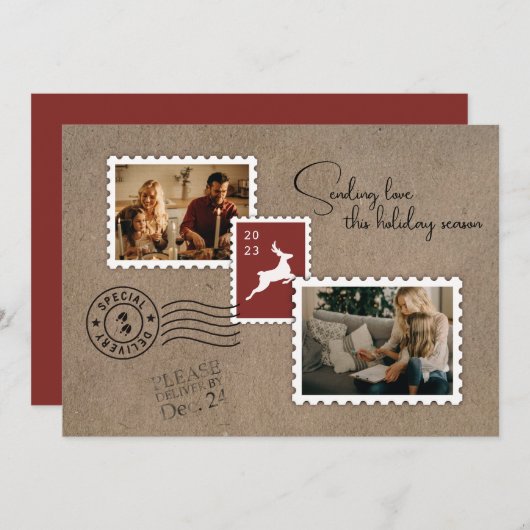 Liefde Sturen Naar Foto Feestdagenkaart (Voorkant / Achterkant)