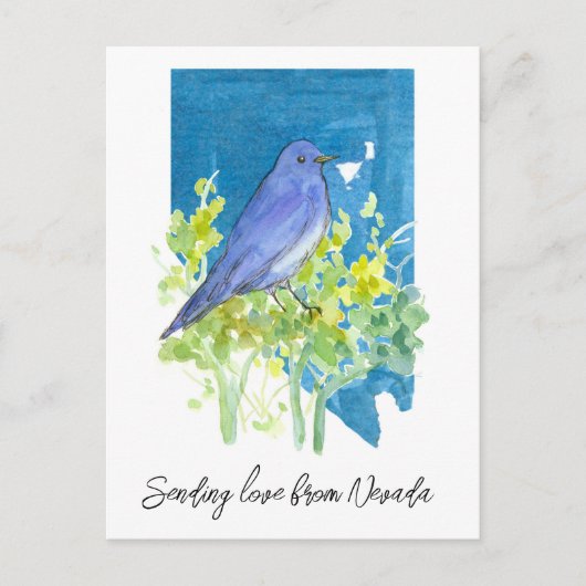 Liefde sturen Nevada Bluebird Sagebrush Briefkaart (Voorkant)