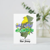Liefde sturen New Jersey Goldfinch Violets Briefkaart (Staand voorkant)
