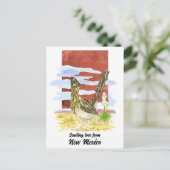 Liefde sturen New Mexico Road Runner Yucca Flower Briefkaart (Staand voorkant)