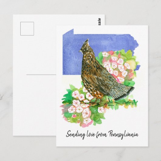 Liefde sturen Pennsylvania Grouse Mountain Laurel Briefkaart (Voorkant / Achterkant)