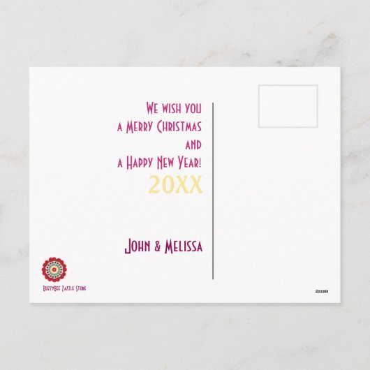 Liefde sturen - Prettig kerstfeest - Rood Paars Ge Feestdagenkaart (Achterkant)