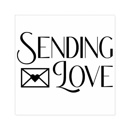 Liefde sturen  rubberstempel (Afrduk)