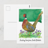 Liefde sturen South Dakota Pheasant Pasque Flower Briefkaart (Voorkant / Achterkant)