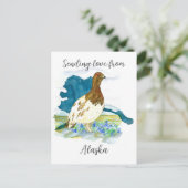 Liefde sturen van Alaska Willow Ptarmigan Bird Briefkaart (Staand voorkant)