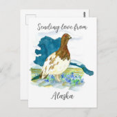 Liefde sturen van Alaska Willow Ptarmigan Bird Briefkaart (Voorkant / Achterkant)