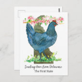 Liefde sturen van Delaware Peach Blossom Flower Briefkaart (Voorkant / Achterkant)