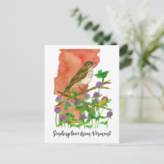 Liefde sturen van Vermont Bird Clover Briefkaart (Staand voorkant)
