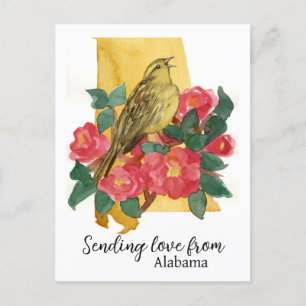 Liefde sturen vanuit Alabama Yellowhammer Camellia Briefkaart