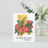 Liefde sturen vanuit Alabama Yellowhammer Camellia Briefkaart (Staand voorkant)