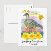 Liefde sturen vanuit California Quail Poppies Briefkaart (Voorkant / Achterkant)