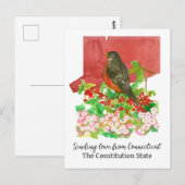 Liefde sturen vanuit Connecticut Robin Laurel Flow Briefkaart (Voorkant / Achterkant)