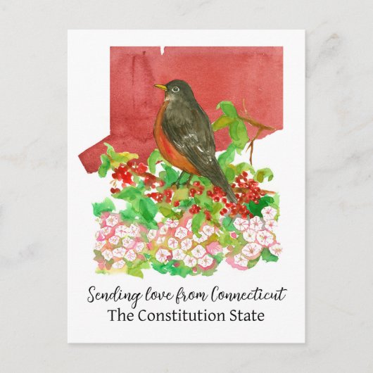 Liefde sturen vanuit Connecticut Robin Laurel Flow Briefkaart (Voorkant)