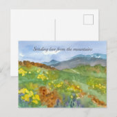 Liefde sturen vanuit de bergen Denken aan je Woest Briefkaart (Voorkant / Achterkant)